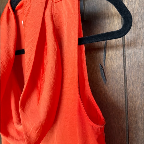 Michael Kors Vibrant Orange Cowl Neck Blouse has a small stain - Picture 5 of 7